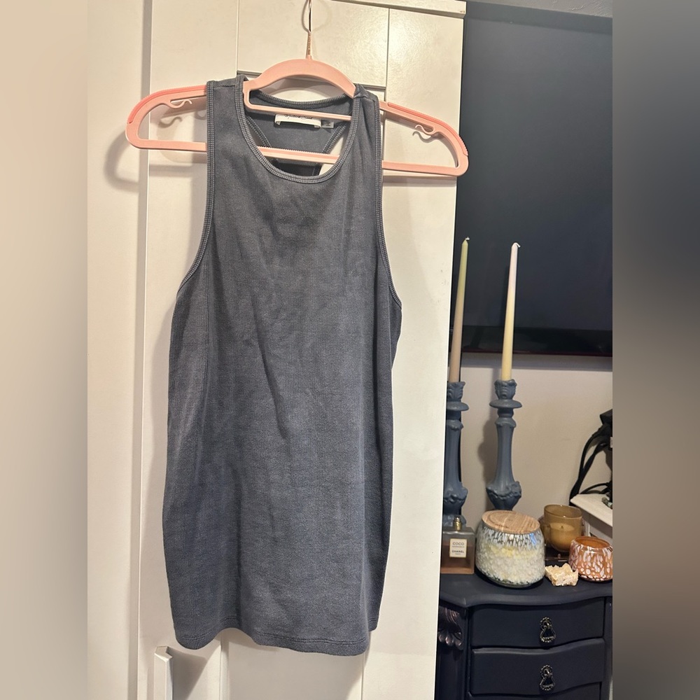 NWOT Mustard Seed Racer Back Tank In Washed Navy - Picture 4 of 6